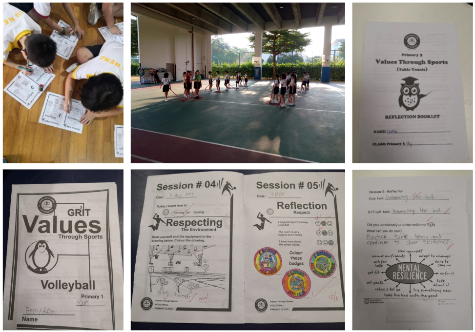 students demonstrating good sportsmanship & GR3IT through game play